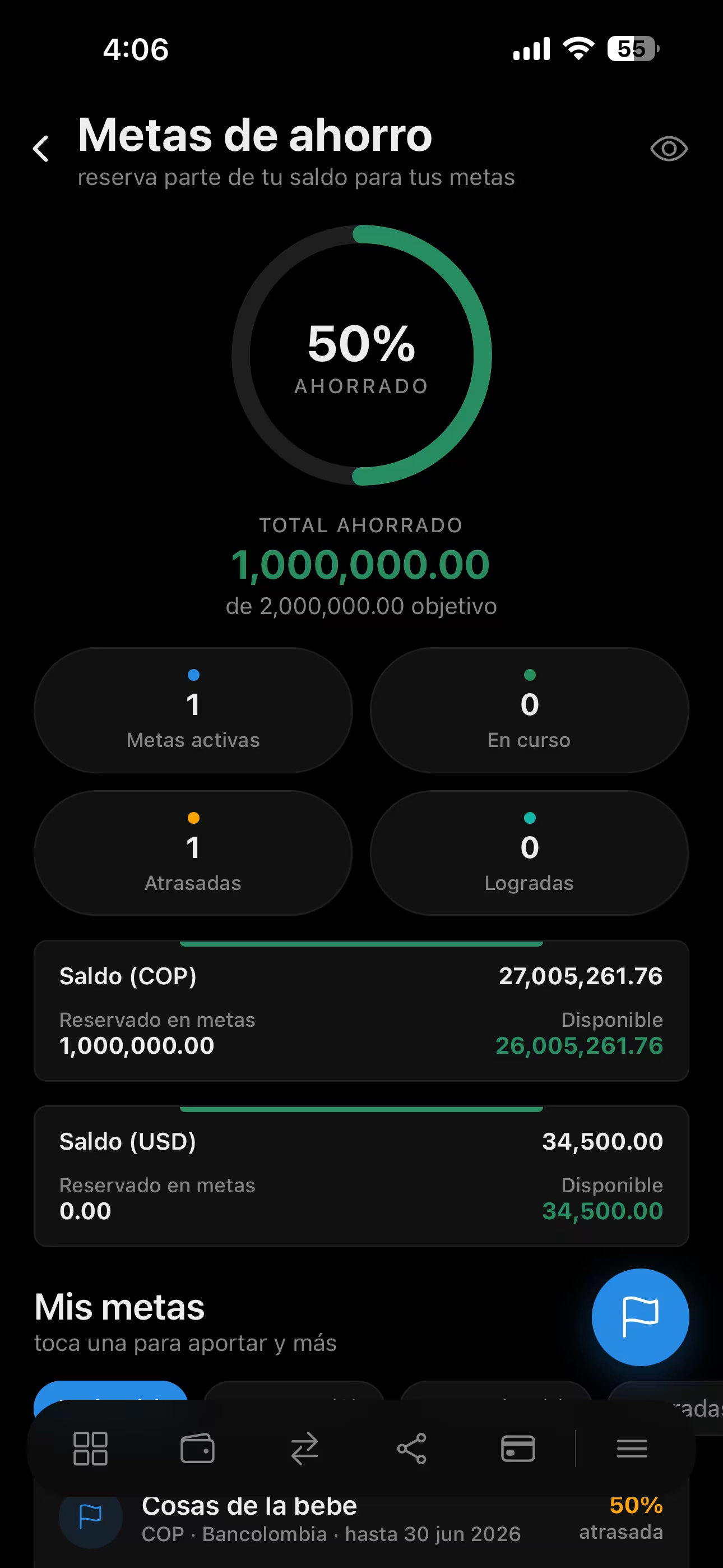 Wanance — Savings goals