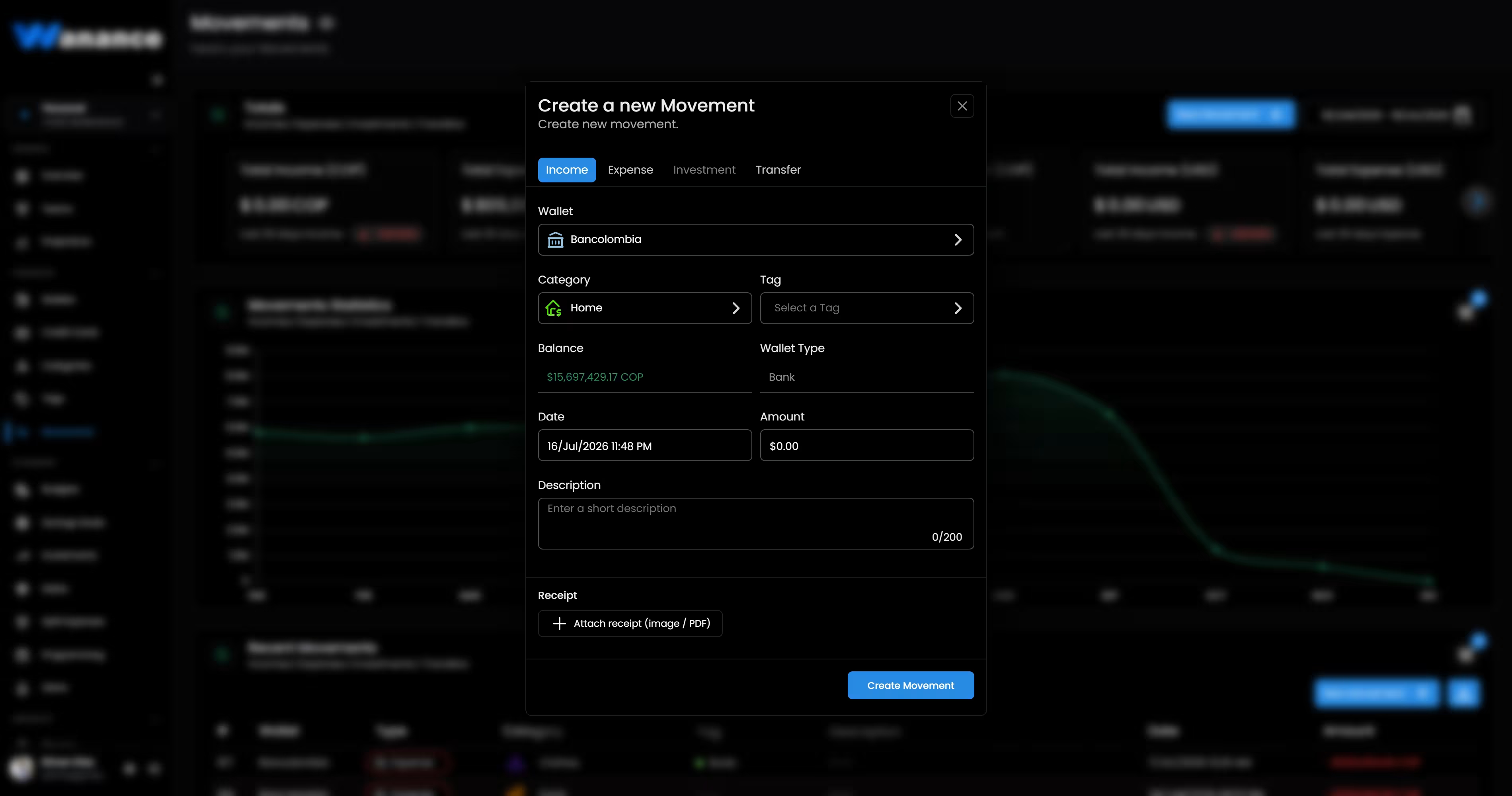 Wanance — Movement tracking